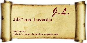 Józsa Levente névjegykártya
